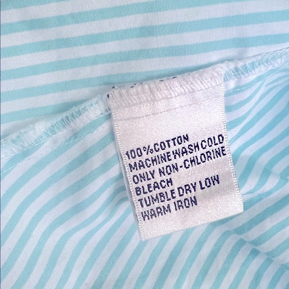 TALBOTS- Aqua Blue & White Button Down Shirt - Picture 4 of 7